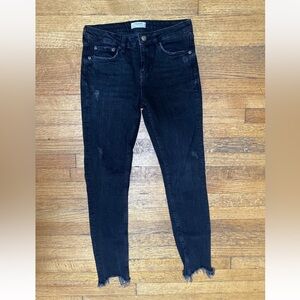 Zara Women’s Jeans Black Denim Pants Distressed Size 4